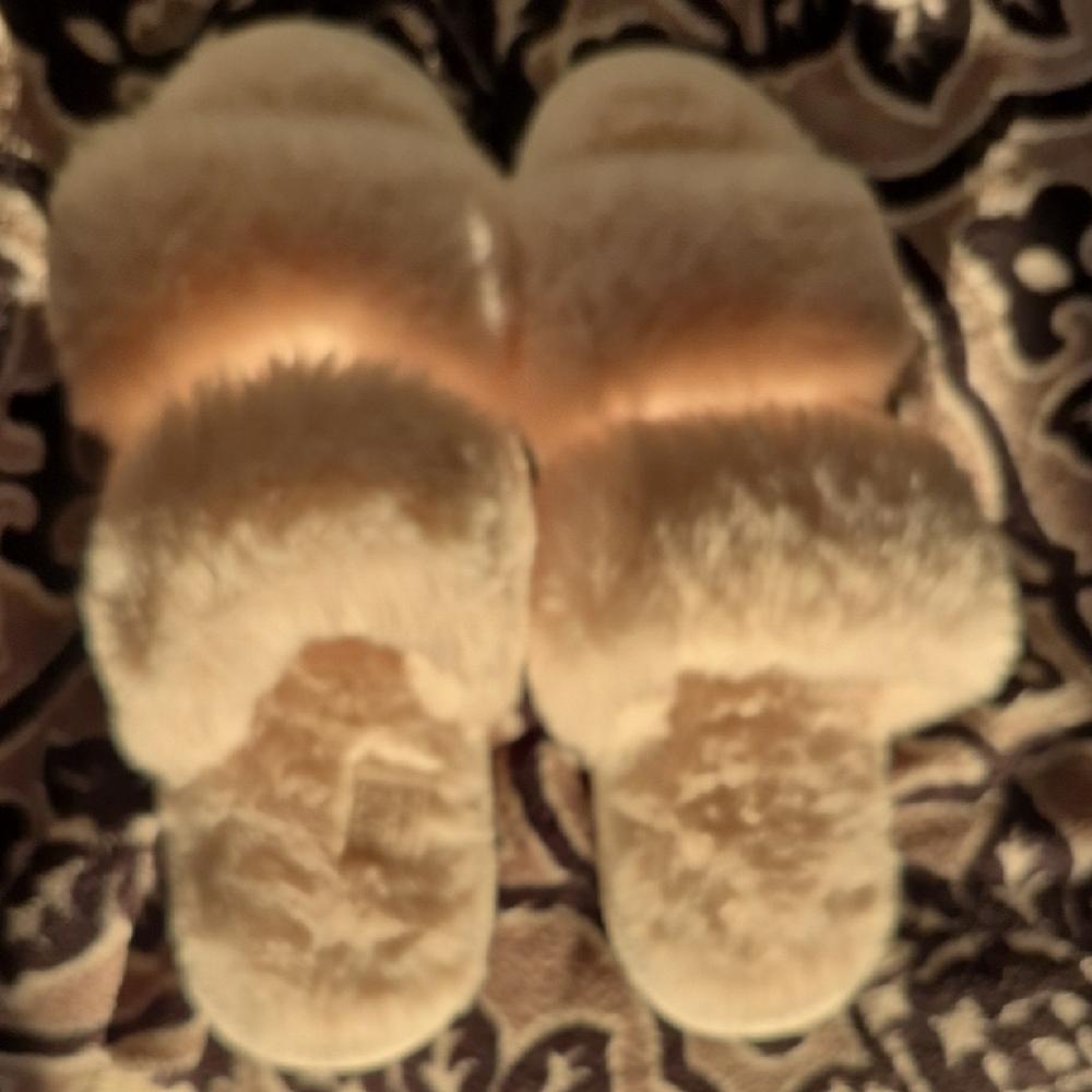 Fluffy Cream Slippers (A20)